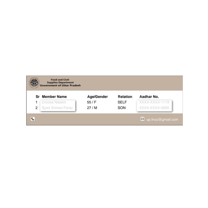 UP Ration Card | Uttar Pradesh Ration PVC Card Printing Service - Image 2