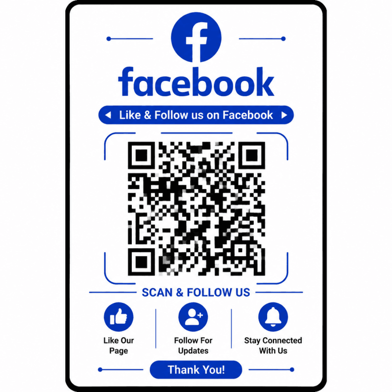 Facebook Page QR Code PVC Card