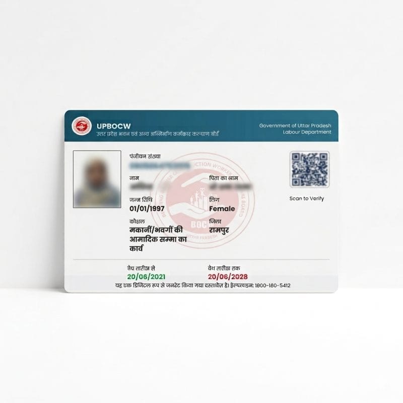 Uttar Pradesh Labour Card PVC Print